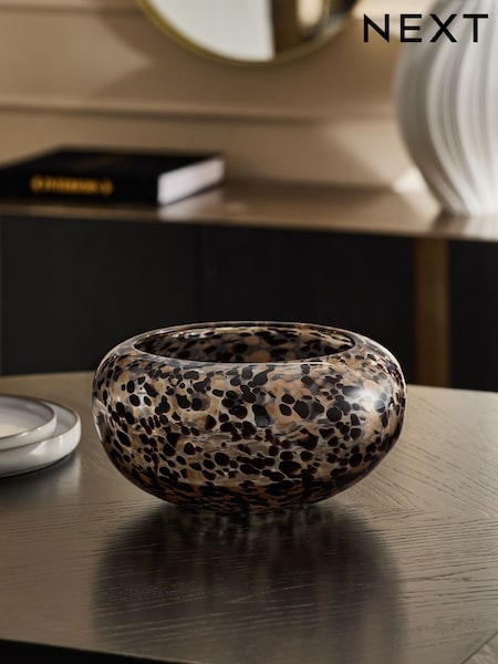 Black/Gold Confetti Glass Bowl (E32967) | £30