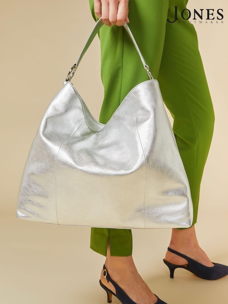 Jones Bootmaker Silver Violetta Leather Shoulder Bag (E33001) | £99