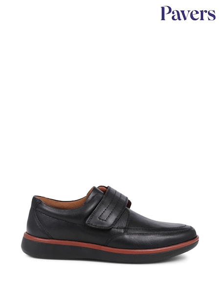 Pavers Black Touch Fasten Monk Strap Shoes (E33017) | £49