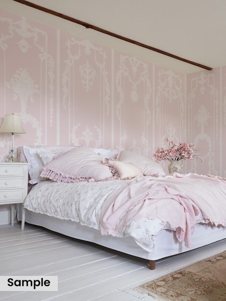 Shabby Chic by Rachel Ashwell® Pink Panel Francaise Fixed Size A4 Mural Sample (E33027) | £1