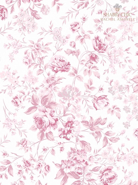 Shabby Chic by Rachel Ashwell® Pink Romantic Rose A4 Wallpaper Sample (E33037) | £1