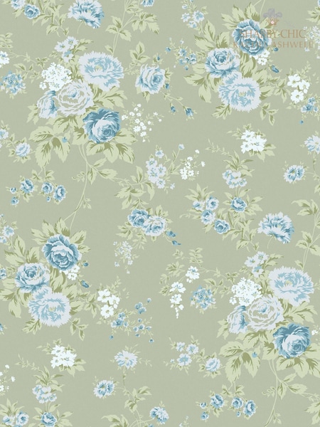 Shabby Chic by Rachel Ashwell® Sage Wild Flower A4 Wallpaper Sample (E33044) | £1