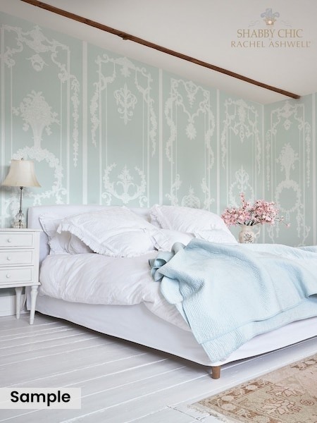 Shabby Chic by Rachel Ashwell® Blue Panel Francaise Fixed Size A4 Mural Sample (E33060) | £1