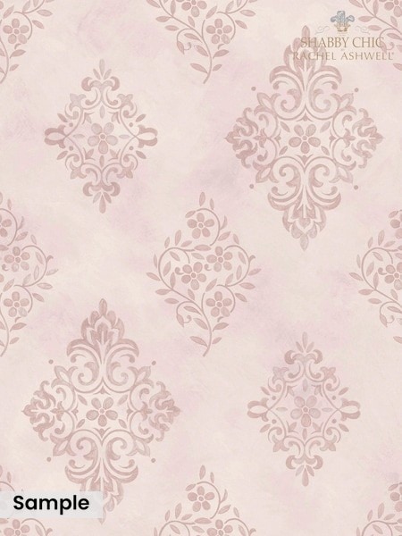 Shabby Chic by Rachel Ashwell® Pink Diamond Motif A4 Wallpaper Sample (E33065) | £1