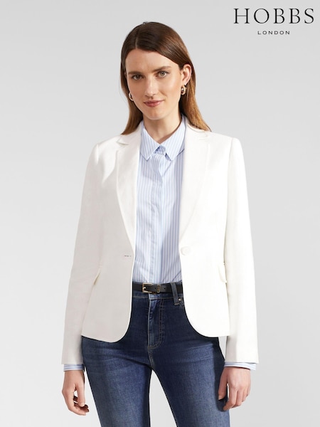 Hobbs Cream Petite Petite Blake Jacket (E33334) | £189