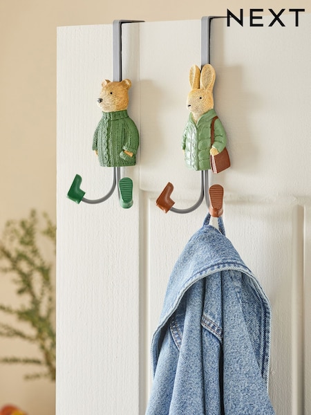 Natural Over Door Bertie and Rosie Bear Hooks (E33418) | £18
