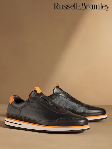 Black/Orange - Regular Russell & Bromley San Giusto Oxford Laceless Sneakers