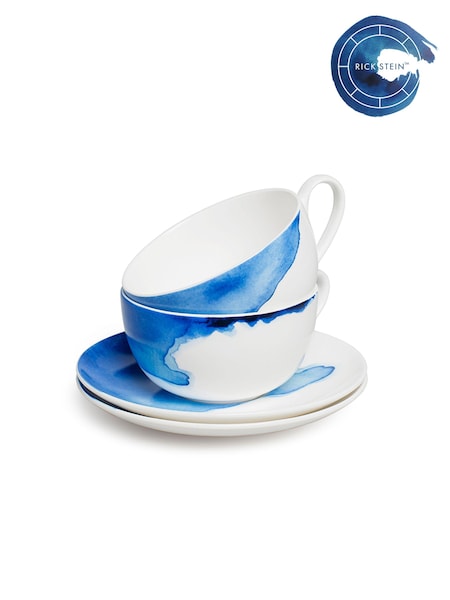 Rick Stein Set of 2 Blue Coves of Cornwall Cup & Saucer (E33507) | £43