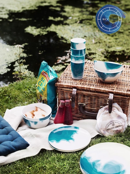 Rick Stein 16 Piece Blue Picnic Melamine Set (E33508) | £79