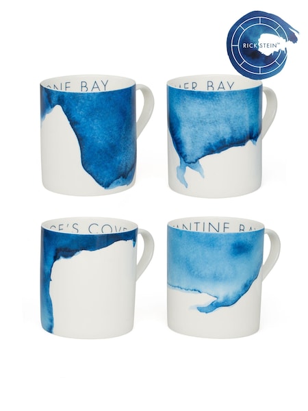 Rick Stein Set of 4 Blue Coves of Cornwall Mugs (E33510) | £55