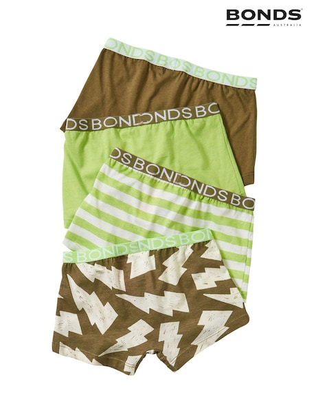 Bonds Green Stripe Boxers 4 Pack (E33679) | £16