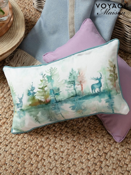 Voyage Maison Teal Wilderness Topaz Outdoor Cushion (E33764) | £19