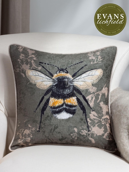 Evans Lichfield Sage Avebury Bee Piped Cushion (E33790) | £22