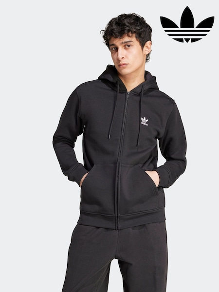 adidas Originals Black Essentials Full Zip Hoodie (E33999) | £55