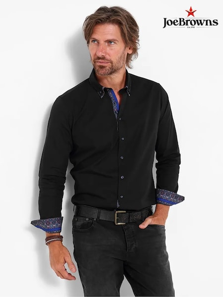 Black - Regular Joe Browns Distinctive Double Collar Smart Shirt