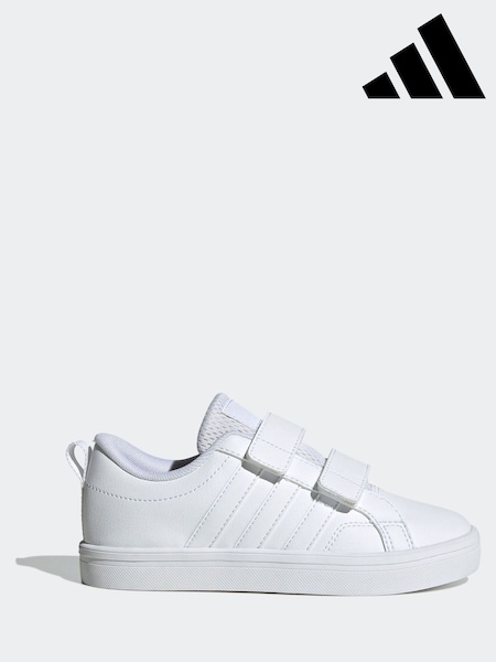 adidas White VS Pace 2.0 Hook and Loop Trainers (E34220) | £0