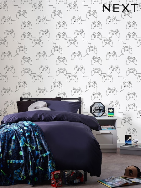 Black Gamer Doodle 10M Wallpaper (E34292) | £36