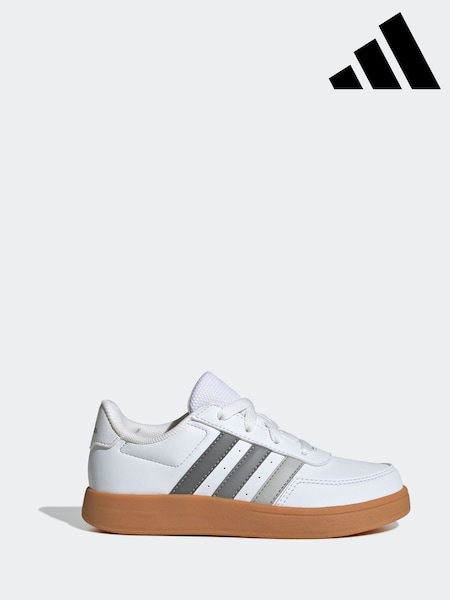 adidas Brown/White Breaknet 2.0 K Trainers (E34771) | £33
