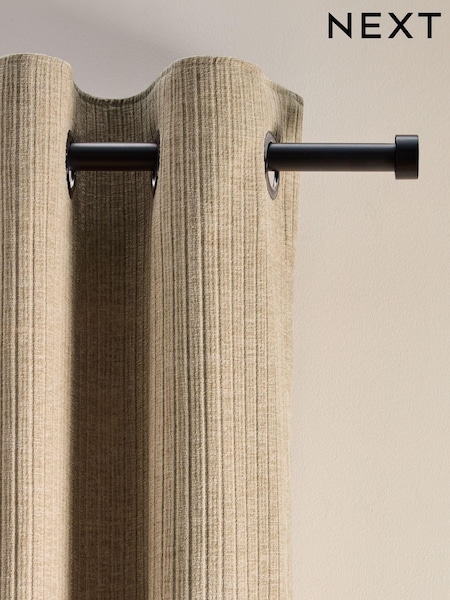 Natural Chunky Cord Eyelet Lined Curtains (E34802) | £75 - £160