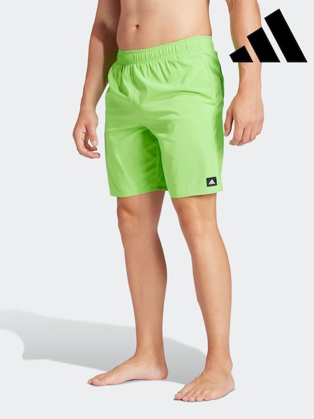 adidas Green Solid CLX Classic-Length Swim Shorts (E34803) | £25