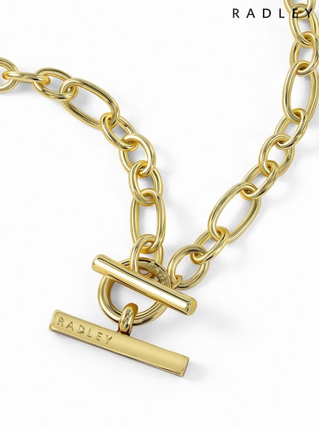 18ct Gold Plated - Radley Chunky T-bar Necklace