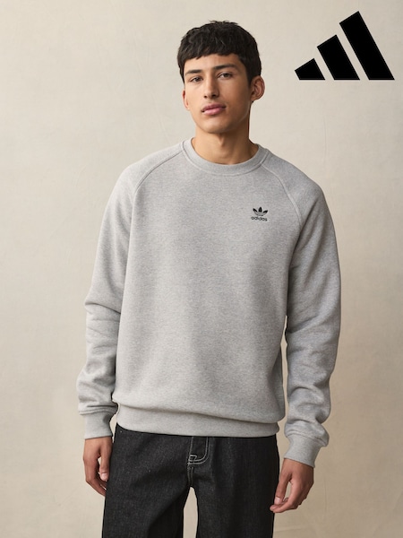 adidas Originals Grey Trefoil Essentials Crew Sweatshirt (E34901) | £45