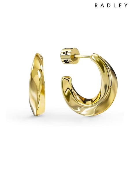 Gold - Radley 18ct Plated Twist Hoop Earrings