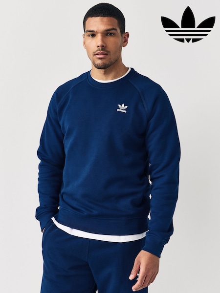 adidas Originals Blue Trefoil Essentials Crew Sweatshirt (E34920) | £45