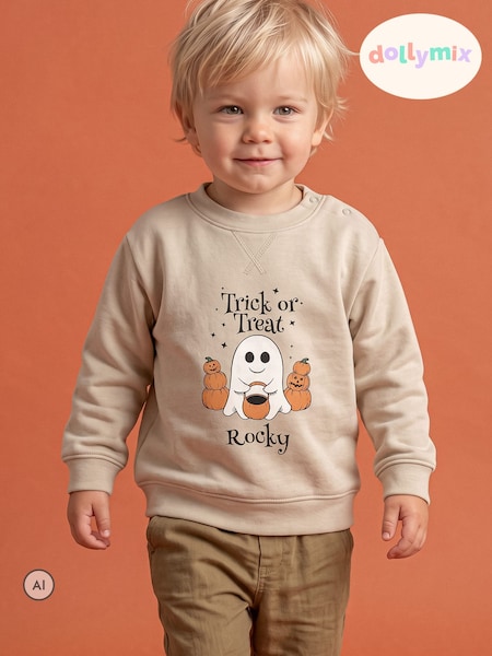 Beige - Trick Or Treat Sweatshirt By Dollymix