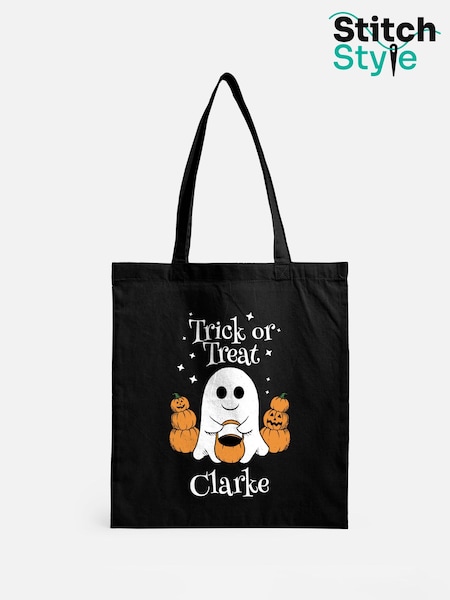 Black - Trick Or Treat Tote Bag By Stitch Style