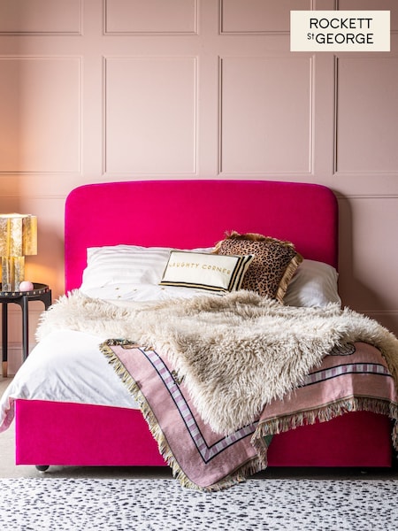 Rockett St George Luxe Needlecord Velvet Harrys Pink Bed Jagger Bed (E35593) | £450 - £525