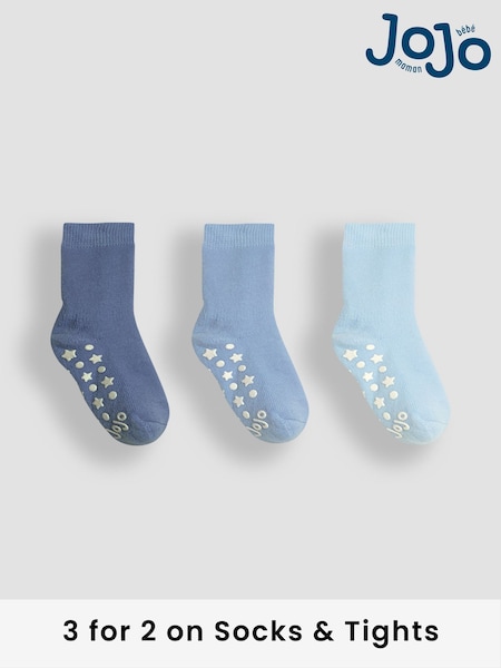 JoJo Maman Bébé Natural Blue 3-Pack Extra Thick Socks (E35746) | £10.50