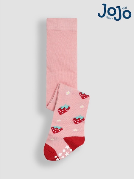 JoJo Maman Bébé Red Cotton Rich Fruit Tights (E35750) | £9.50