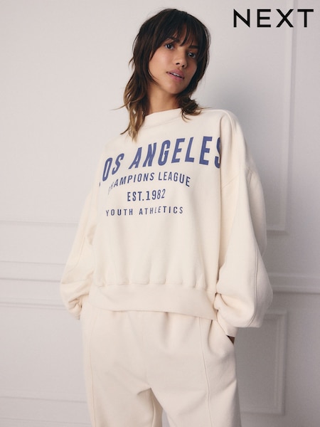 Ecru Slogan Sweatshirt (E35869) | £28