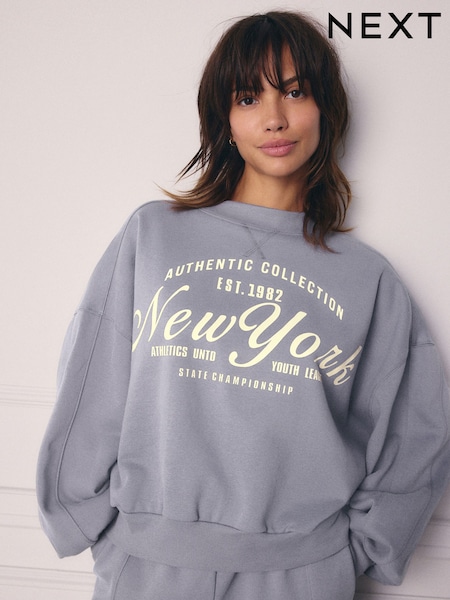 Blue Slogan Sweatshirt (E35870) | £28