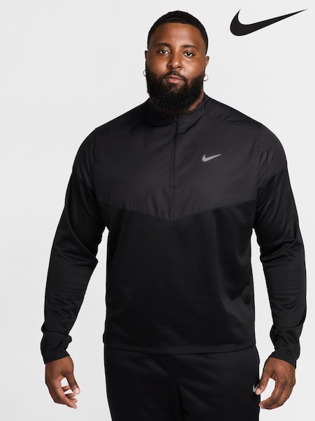 Nike Black Therma-FIT Sphere Element 1/2-Zip Running Top (E36005) | £90