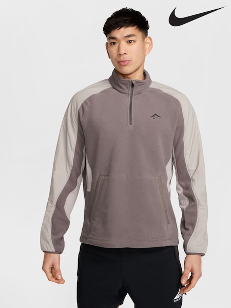 Nike Brown Trail Polarte 1/4-Zip Fleece Running Top (E36010) | £130