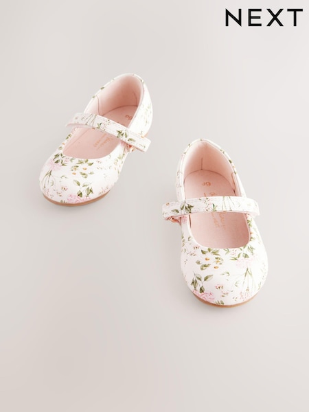 Floral Wide Fit (G) Mary Jane Touch Fastening Occasion Shoes (E36433) | £17 - £20