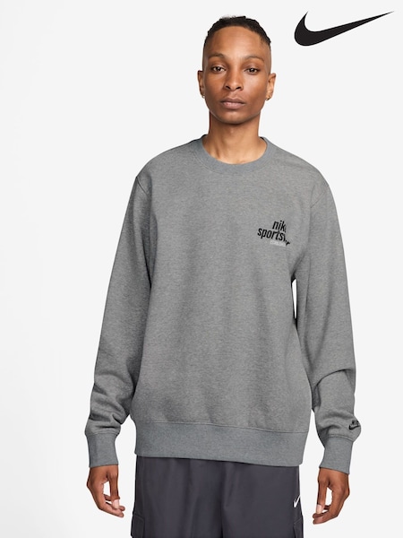Nike Dark Grey Heather Sportswear Club Fleece Crew Sweatshirt (E36468) | £60