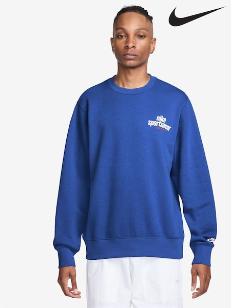Nike Royal Blue Sportswear Club Fleece Crew Sweatshirt (E36471) | £60