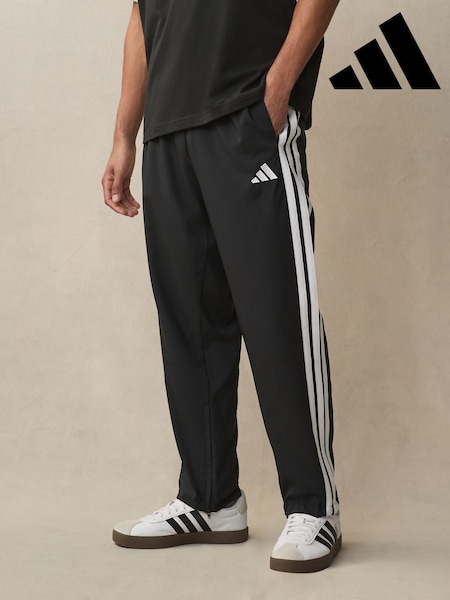 adidas Black Essentials 3-Stripes Stanford Open Hem Joggers (E36846) | £33