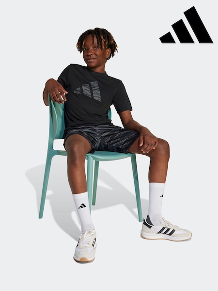 adidas Black Essentials Camo Logo Training T-Shirt (E36865) | £18