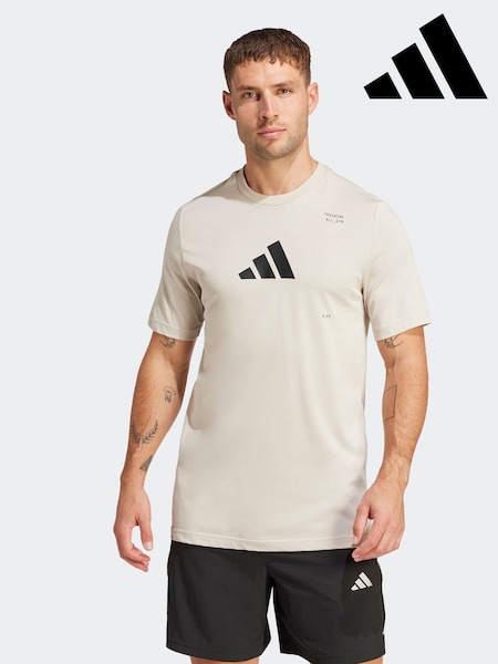 adidas Grey All-Gym Category Graphic T-Shirt (E36935) | £28