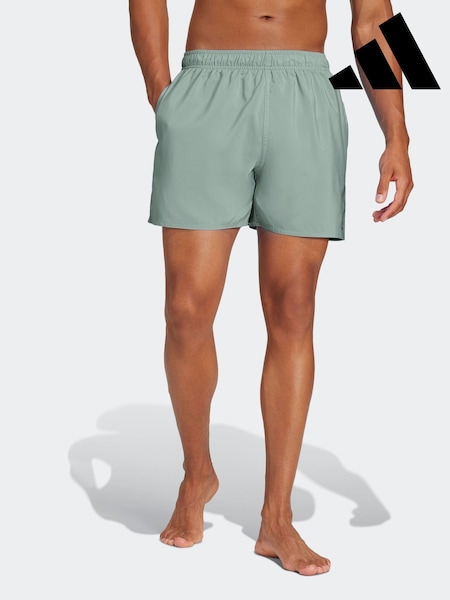 adidas Green Solid CLX Short Length Swim Shorts (E36998) | £25