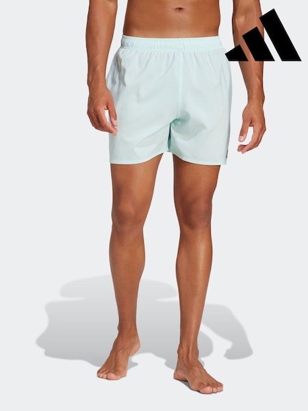 adidas Green Solid CLX Short-Length Swim Shorts (E37016) | £25