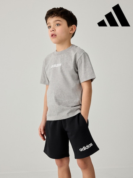 adidas Grey 100% Cotton T-Shirt And Shorts Set (E37143) | £25