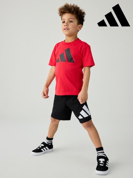 adidas Red 100% Cotton Top & Shorts Set (E37149) | £25