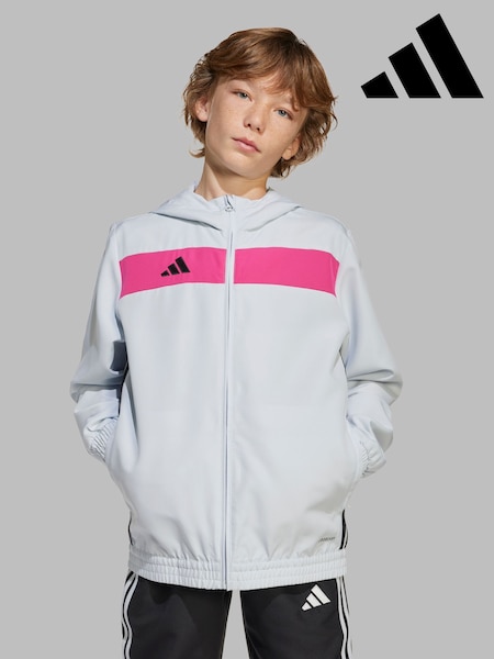 adidas Grey Tiro Essentials Woven Hoodie (E37282) | £33