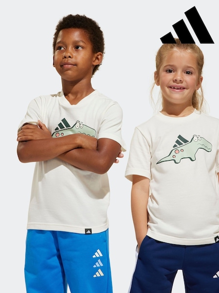 adidas White 100% Cotton T-Shirt (E37439) | £13