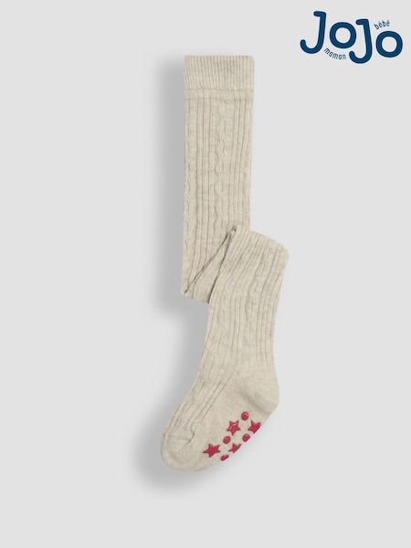 JoJo Maman Bébé Neutral Cable Ribbed Tights (E37616) | £9.50
